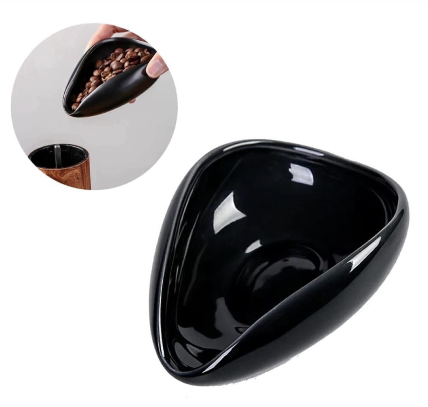 Coffee Bowl Ceramic Carve Black