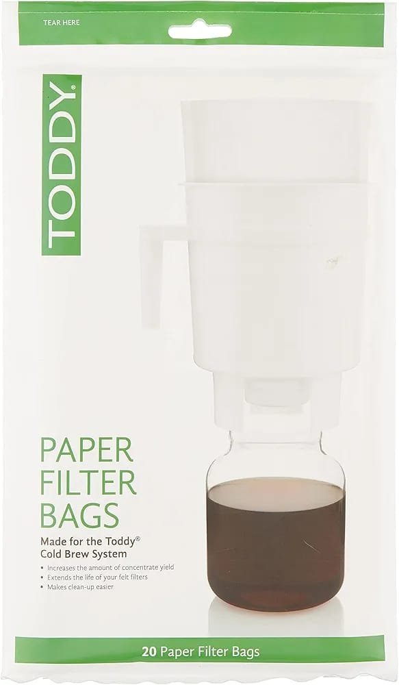 Toddy Paper Filter Bags for Home (20 packs)