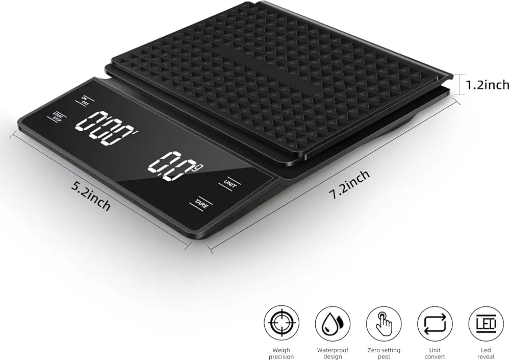 LED Coffee Scale With Timer 3000g